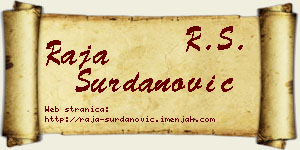 Raja Surdanović vizit kartica